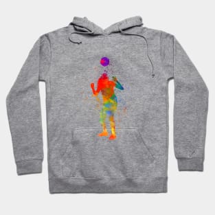 Woman footballer in watercolor Hoodie